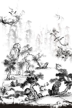 黑白印花花型图片