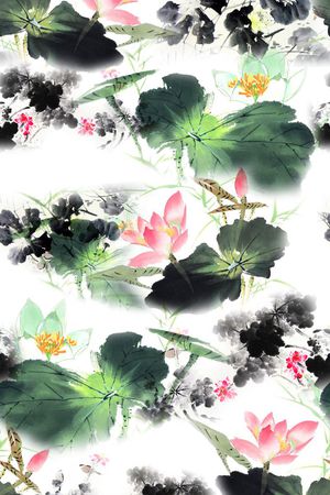 莲花印花花型图片
