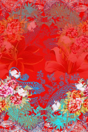 复古印花花型图片