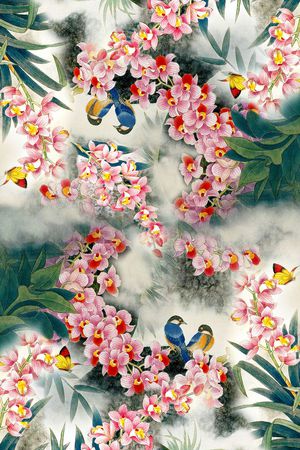 中国风印花花型图片