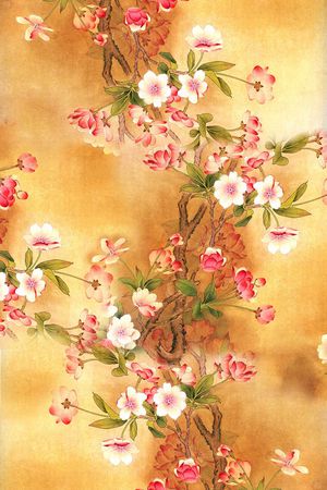 金黄色调印花花型图片
