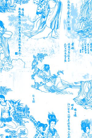 风景山水画印花花型图片