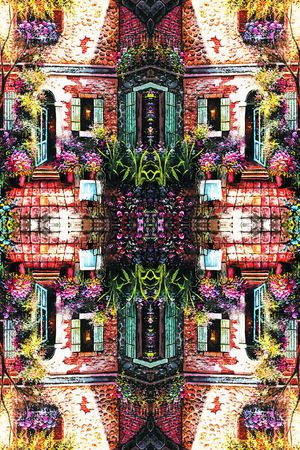 欧式油画田园风印花花型图片