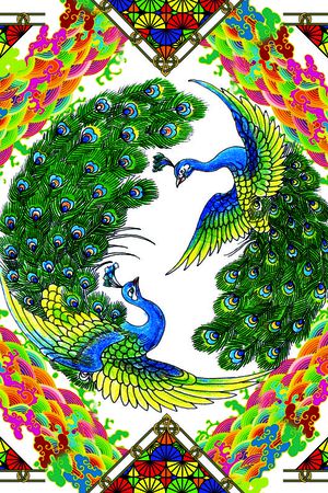 复古印花花型图片