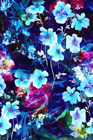 女装花卉组合印花花型图片