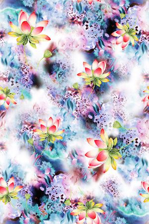 手绘印花花型图片