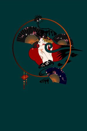 摩登女郎印花花型图片