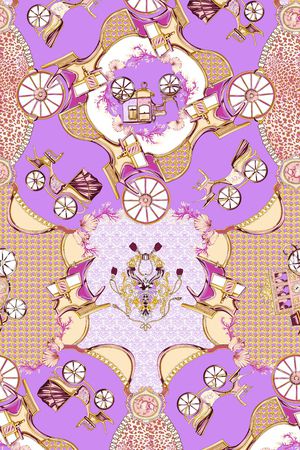 马车印花花型图片