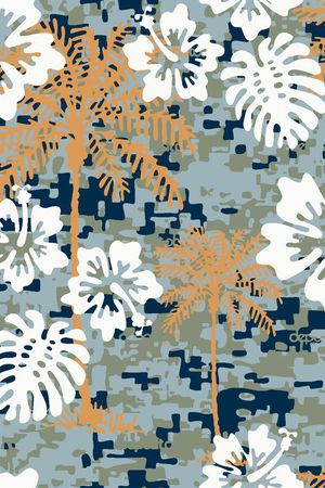 热带树林印花花型图片