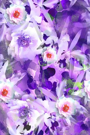 抽象花卉印花花型图片