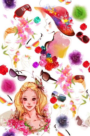 插画印花花型图片