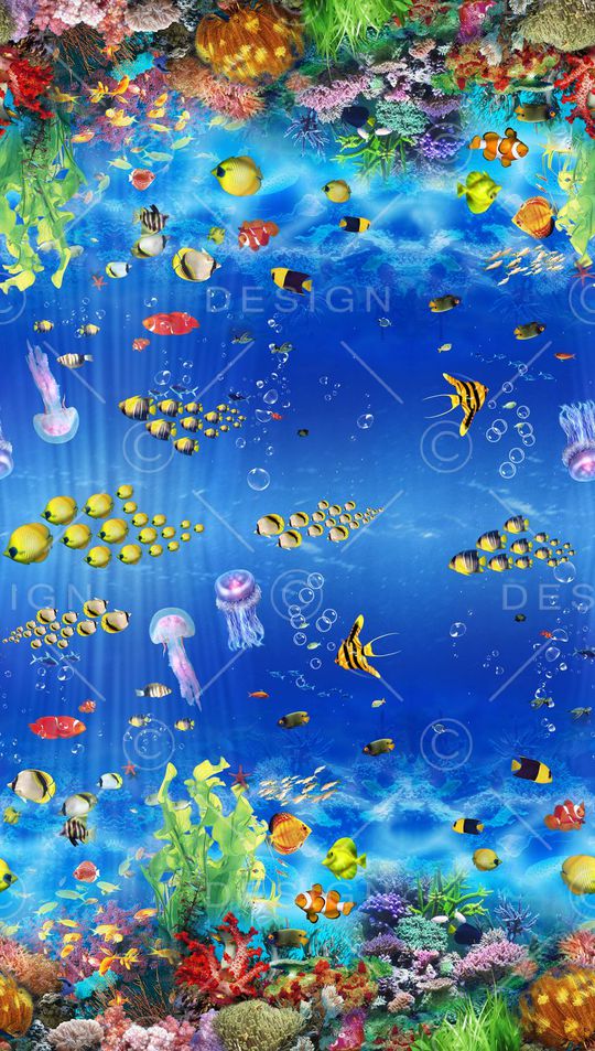 缤纷海底世界印花花型图片