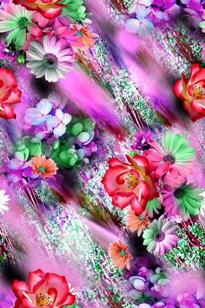 女装花型印花花型图片