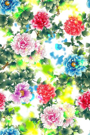 中国风印花花型图片
