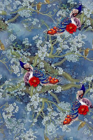 中国风印花花型图片