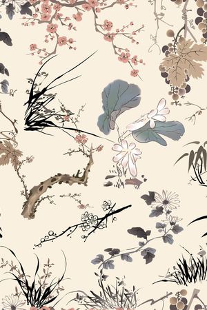 葡萄印花花型图片