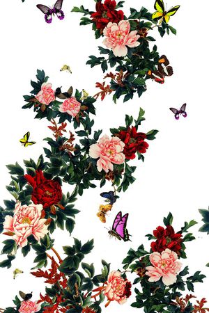 牡丹印花花型图片