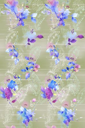 时尚梦幻手绘系列印花花型图片