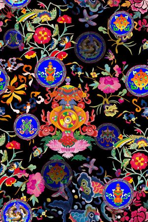 古典花纹印花花型图片