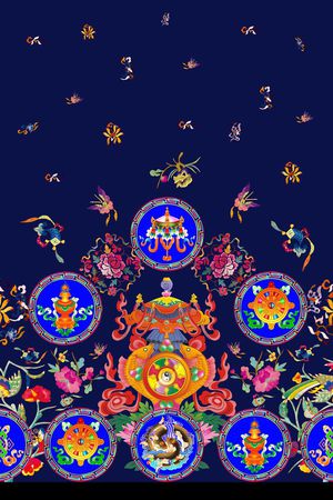 古典花纹印花花型图片