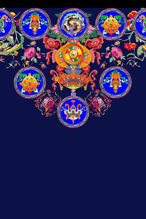 古典花纹印花花型图片