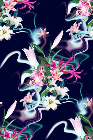 百合印花花型图片