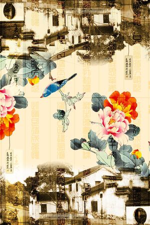 水乡印花花型图片