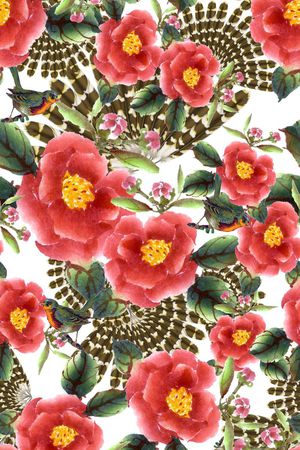 花卉组合印花花型图片