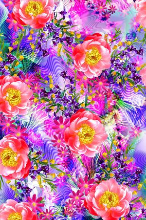 抽象几何底纹印花花型图片