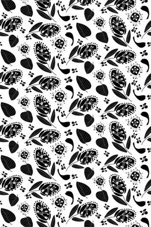 black and white印花花型图片