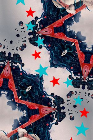 几何五角星印花花型图片