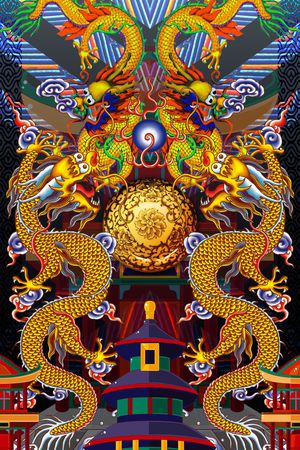 中国风定位印花花型图片