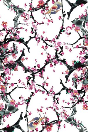 孔雀印花花型图片