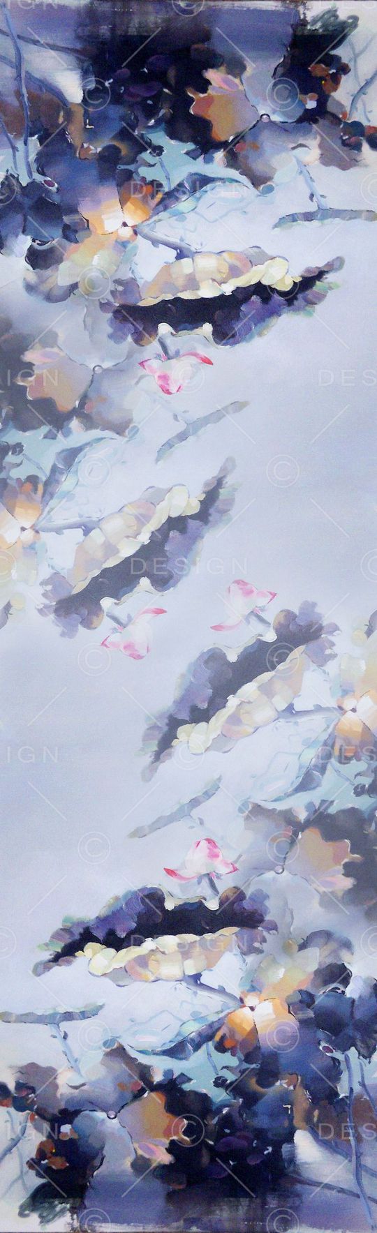 荷花印花花型图片