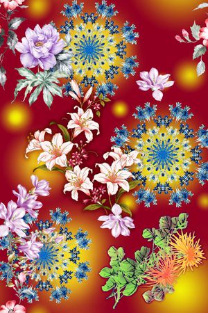 抽象印花花型图片
