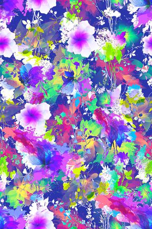 大牌女士服装面料印花花型图片