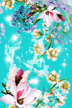 浪漫写意印花花型图片