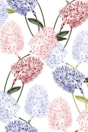 手绘花卉印花花型图片