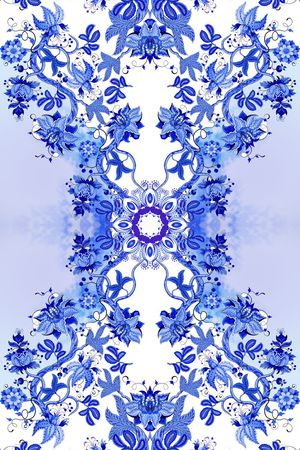 巴洛克花纹印花花型图片