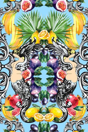 清爽定位印花花型图片