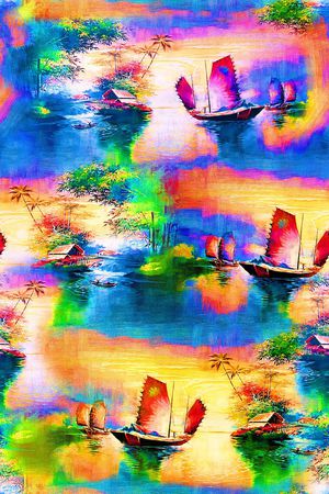 风景印花花型图片