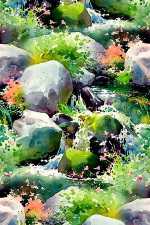 丝绸 人造棉 棉布印花花型图片