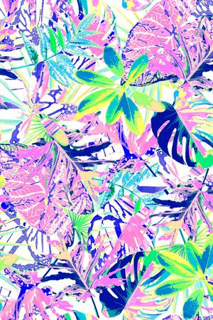 夏威夷热带花印花花型图片