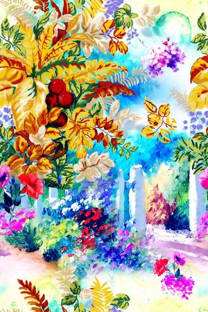 油画印花花型图片