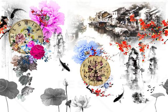 中国风印花花型图片