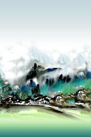 绿色调印花花型图片