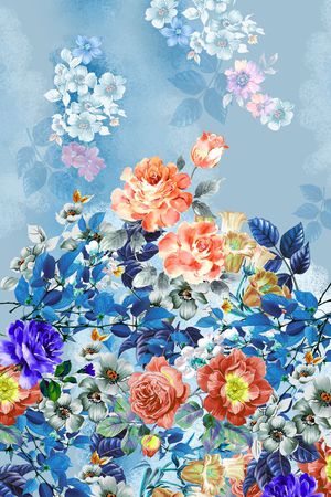手绘印花花型图片