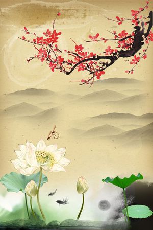 国画印花花型图片