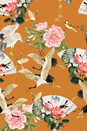 中国风印花花型图片