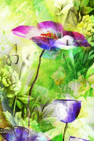 荷花印花花型图片